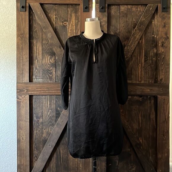 bcbgmaxazria black tunic dress top silk - Picture 1 of 12